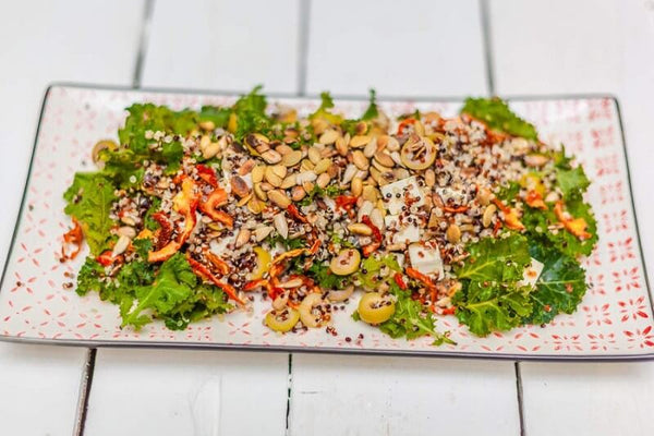 Quinoa, Kale and  Sun Dried Tomato Salad