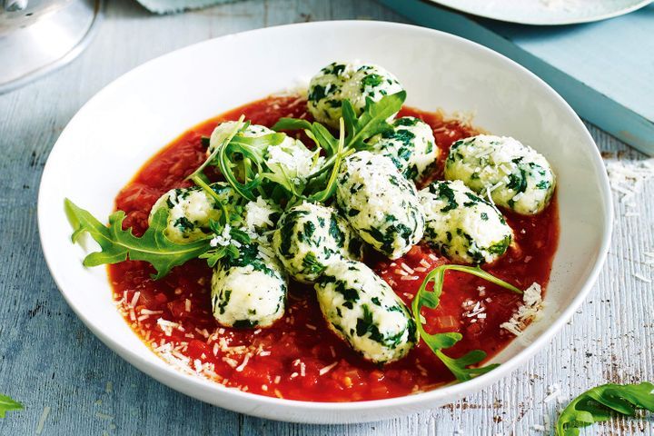 Ricotta and Spinach Gnocchi with Tomato Sauce